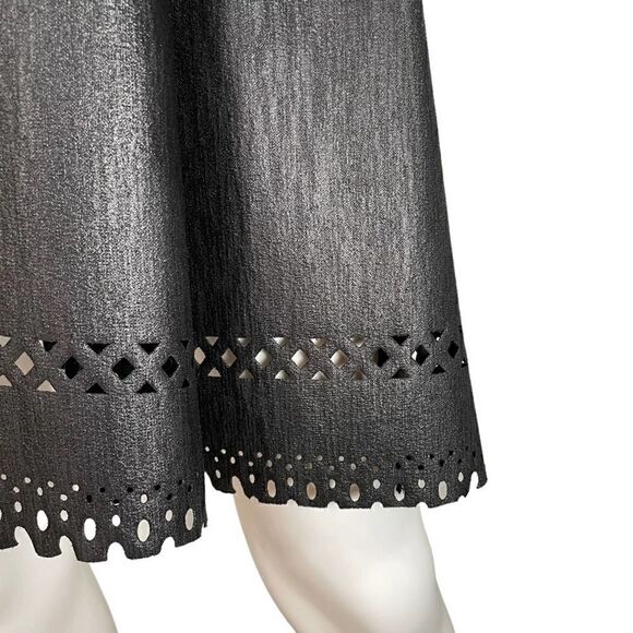 Collective Concepts Metallic Laser Cut Fit and Flare Dress - Picture 3 of 8